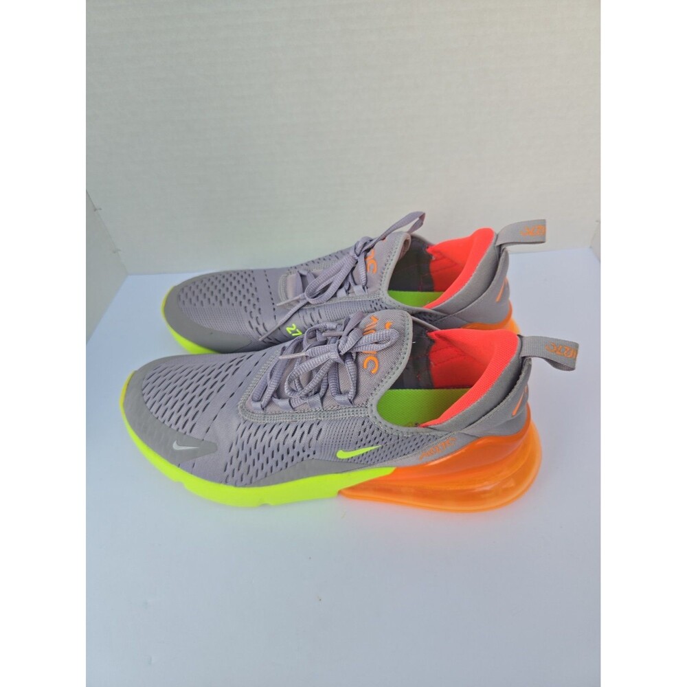 Nike Air Max 270 Men’s Size 11 Gray Neon Green Orange Mesh Sneakers